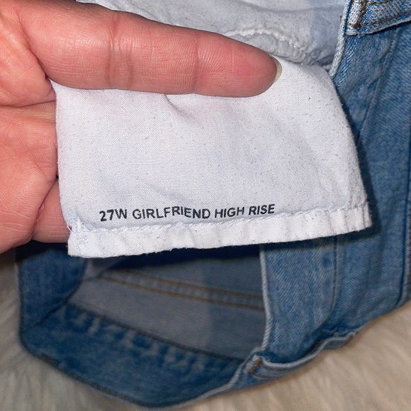 BDG for Urban Outfitters Girlfriend High Rise Raw Hem Distressed Denim Shorts - Picture 4 of 5